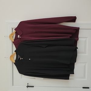 Brooks Brothers LS Polos... black & burgundy...size L